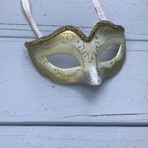 Gold & white masquerade mask